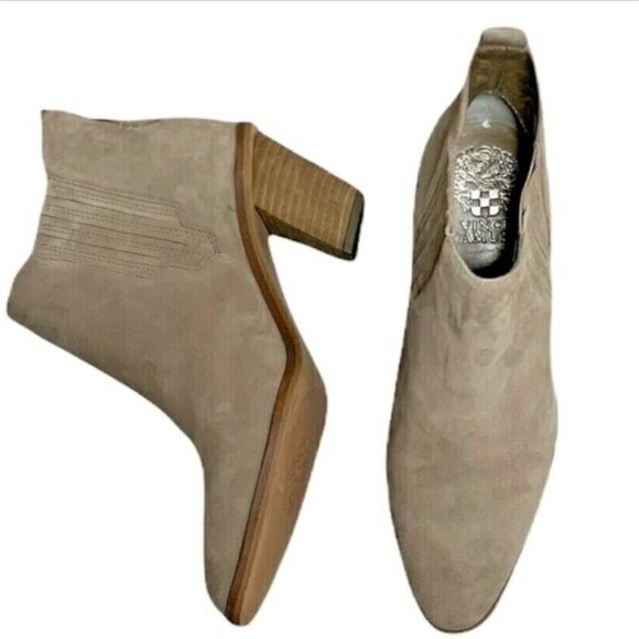 Vince Camuto Halissa Suede Bootie Womens 7.5M/38 Beige #324E - Picture 3 of 11